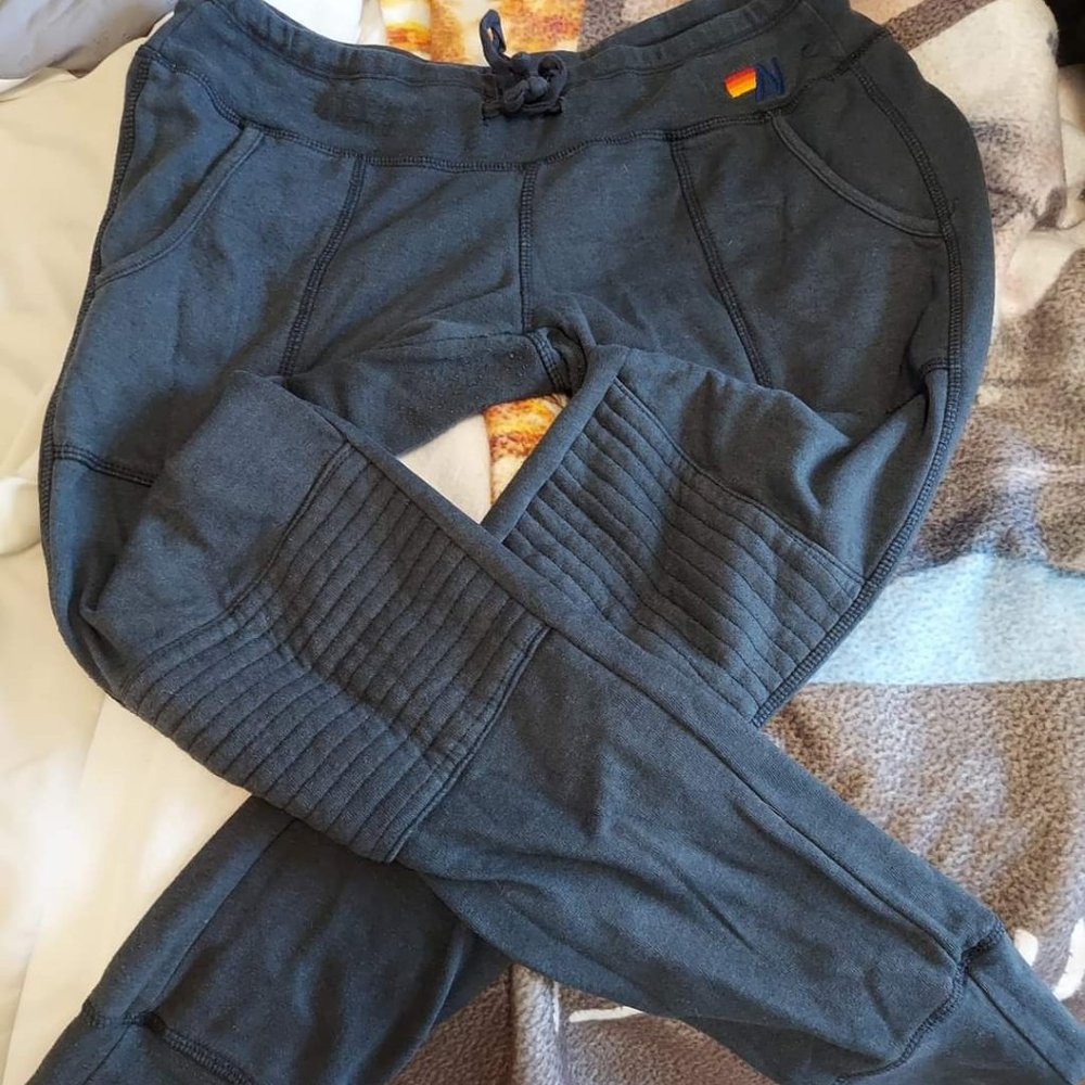 Aviator Nation gray moto sweatpants - Large Women's
